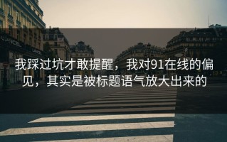 我踩过坑才敢提醒，我对91在线的偏见，其实是被标题语气放大出来的