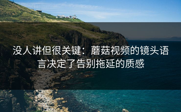 没人讲但很关键：蘑菇视频的镜头语言决定了告别拖延的质感-第1张图片-黑料正能量 - 网红世界另一面
